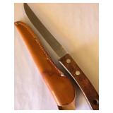 R - ANVIL BRAND STAINLESS KNIFE & LEATHER SHEATH