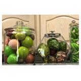 R - GLASS JARS WITH FAUX FRUIT & VEGGIES (K18)