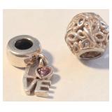 R - .925 SILVER PANDORA CHARMS (J54)