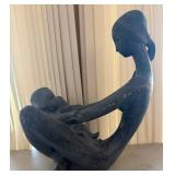 Q - SCULPTURE OF MOTHER & CHILD 17.5"T (L2)