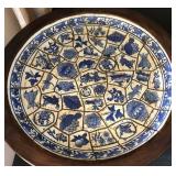 R - DECORATIVE BLUE & WHITE WARE PLATE 19"DIA (K97