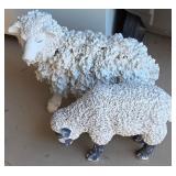 R - TWO PIECES SHEEP SCULPTURES