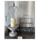 D - CANDLE HOLDER & METAL BASKET (K22)