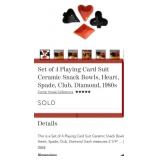 D - RED & BLACK CARD SUIT CANDY/NUT DISHES (K24)