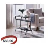 D - METAL & GLASS SOFA SIDE TABLE (K6)