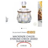 D - MACKENZIE-CHILDS CREAMER & SUGAR, CANDLES