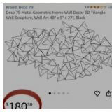 D - GEOMETRIC METAL WALL DECOR (A6)