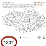D - GEOMETRIC METAL WALL DECOR (A7)