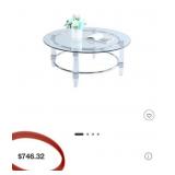 D - ROUND GLASS & METAL COFFEE TABLE (K17)