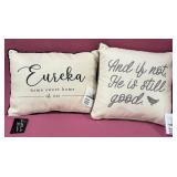 8 - EUREKA SENTIMENT PILLOWS HOME DECOR
