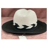 8 - SHIRALEAH BLACK & WHITE STRAW HAT (A191)