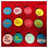 43 - NOVELTY LYRIC QUOTE KEYRING COLLECTION
