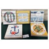 43 - COASTAL WOODEN WALL SIGN SET (H21)
