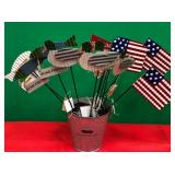 43 - PATRIOTIC FISHING PLANT STAKES (K221)