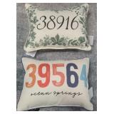 8 - ZIP CODE DECORATIVE THROW PILLOWS SET