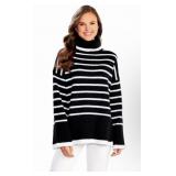 8 - BLACK & WHITE STRIPED SWEATER SIZE S (A225)