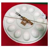 43 - CERAMIC DEVILED EGG PLATTER (K208)