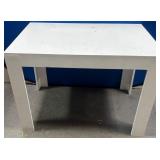 43 - WHITE MODERN SIDE TABLE 42X30"