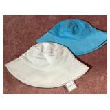 8 - TWO SHIRALEAH HATS WHITE & BLUE (A134)