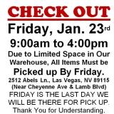 AUCTION PICK UP DAY & HOURS