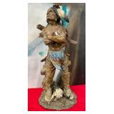 N - NATIVE AMERICAN WARRIOR STATUETTE 24"T (A68)