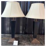 F - PAIR OF MATCHING TABLE LAMPS (A22)