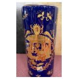 440 - ROYAL BLUE & GOLD VASE 12"T (C116)