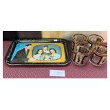 440 - VINTAGE TUMBLERS & LAWRENCE WELK TRAY (C100)