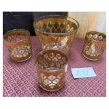 440 -VINTAGE CULVER VALENCIA ICE BUCKET & TUMBLERS