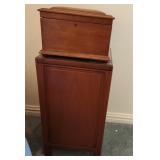 442 - ANTIQUE REGINA MUSIC BOX WITH STAND