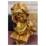 440 - GIRL WITH BOOK SCULPTURE 18"T (C36)