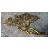 440 - BRASS BONSAI TREE WALL DECOR 33"L