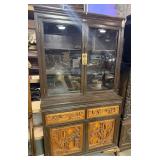 11 - VINTAGE CARVED WOOD DISPLAY CABINET