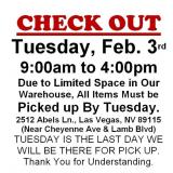 AUCTION PICK UP DAY & HOURS