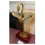 440 - MID-CENTURY BRASS CRANE SCULPTURE (C90)
