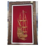 440 - MID-CENTURY SPANISH CLIPPERSHIP ART FRAMED