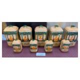 440 - VINTAGE VICTORIA CHINA CANISTERS (CZECH)