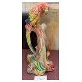 440 - VINTAGE CERAMIC PARROT SCULPTURE 16"T (C84)
