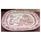 440 - VINTAGE PINK WILLOW TRANSFERWARE PLATTER