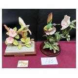 442 - TWO HUMMING BIRD FIGURINES (F65)