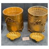 442 - HOLLYWOOD REGENCY-STYLE WASTEBASKETS &