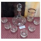 440 - VINTAGE DECANTER WITH GLASSWARE (C18)