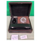 440 - VINTAGE DECO ROTARY  BOX TELEPHONE (A26)