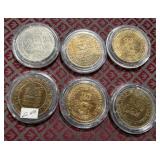 440 - SIX VINTAGE COLLECTIBLE CASINO TOKENS (C209)