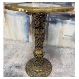 440 - VINTAGE PEDESTAL STAND WITH MARBLE INSET