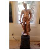 J - CONQUISTADOR STATUE WITH PEDESTAL 59"T (A51)