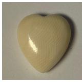 818 - TWO VINTAGE IVORY HEARTS (20)