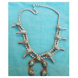 U - STERLING SILVER & TURQUOISE NECKLACE (MEXICO)