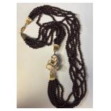 818 - VINTAGE GEMSTONE NECKLACE WITH GOLD FILLED