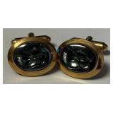 818 - GOLD FILLED & HEMATITE CUFFLINKS (19)